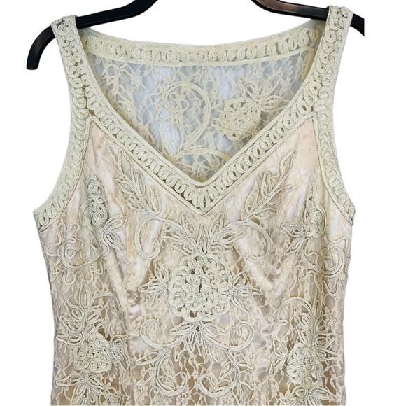 Sue Wong Nocturne Cream Embroidered Lace Cocktail Dress| Size 12 - Picture 2 of 16